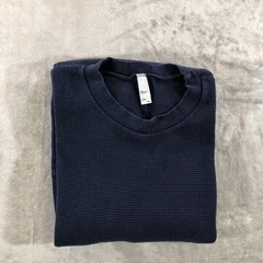 Los Angeles Apparel Shirt Mens XL Blue Thermal Long Sleeve Made USA Cotton Knit