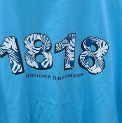 Brooks Brothers Tee Light Blue with Tropical Pattern New Without Tags Large