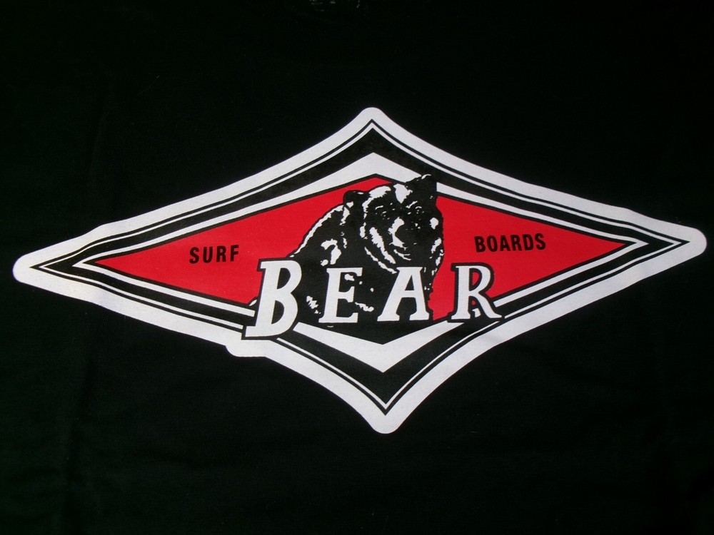 BEAR SURFBOARDS BIG & TALL SIZE 2XLT BLACK COLOR SILK SCREENED NEW