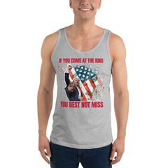 NEW Trump Tanktop Butler PA Rally “If You Come At The King”Trump Shot Tanktop