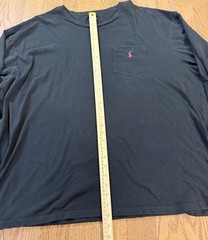 Polo Ralph Lauren Shirt Mens 3XB Black Long Sleeve Crewneck Tagless Red Pony Tee