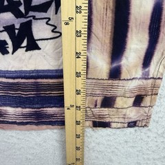 Legian Bali Shirt Mens Large L Purple Tie Dye Batik Abstract Henley Short Sleeve