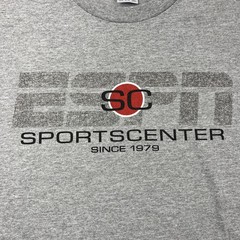 Vintage ESPN Sportscenter Since 1979 T-Shirt Mens XXL Gray Classic Sports Tee