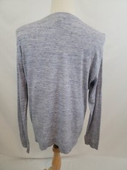 Vince Henley Tee T-Shirt Men’s Light Gray Heather Contrast Black Pocket Large