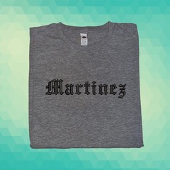 Custom Last Name Embroidered Text Old English Your name Brand Embroidered Tee