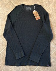 Faherty Cloud Surplus Waffle Crew Thermal T Shirt Men’s XXL Charcoal $98 L/S NWT