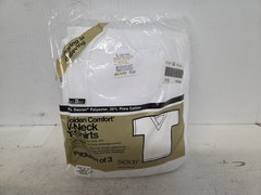 New Pack Of 3 Vintage Sears Golden Comfort Men’s White V-Neck T-Shirts 42-44 LG