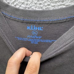 Kuhl Shirt Mens XL White Mountain Lines Graphic Tee Wildfibre Organic Cotton