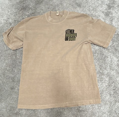Men’s Medium Beige Crew Neck Short Sleeve T-Shirt FREE SHIPPING