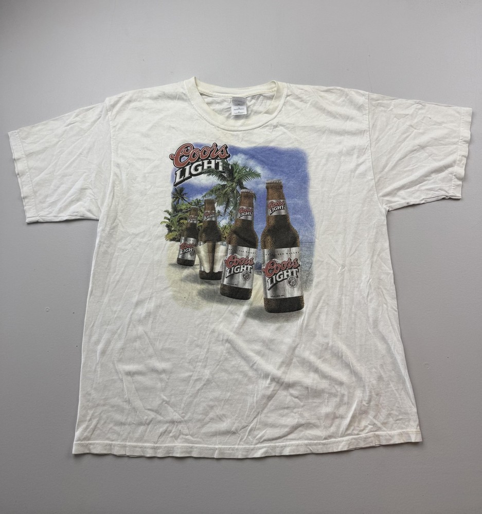 Vintage Gildan Shirt Mens XL White Coors Light Falcon Pub Graphic Tee Florida