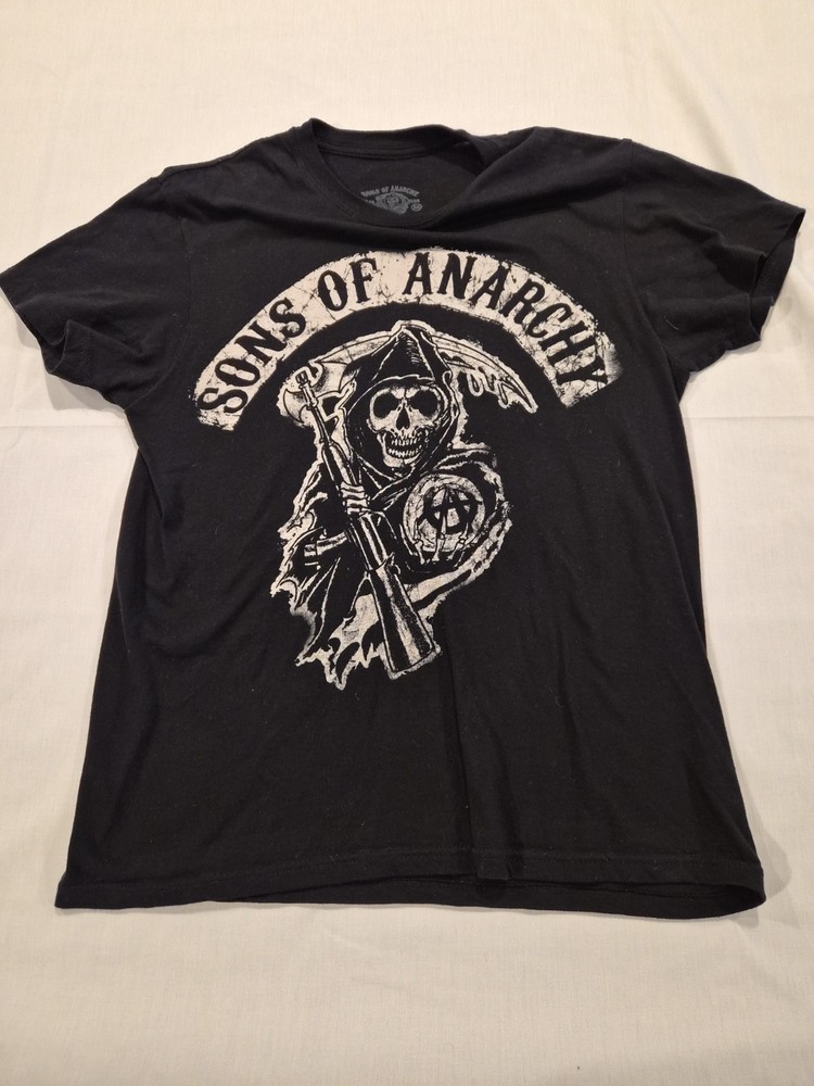 Official Sons Of Anarchy Reaper Back Patch Biker T-Shirt Size Medium B668