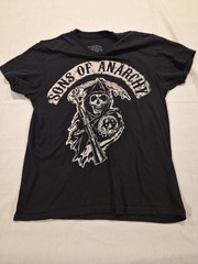 Official Sons Of Anarchy Reaper Back Patch Biker T-Shirt Size Medium B668