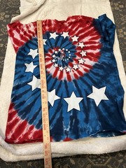 Liquid Blue Shirt Men L Red White Blue Tie Dye Spiral Patriotic Psychedelic Tee