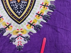 Krishma One Size Mens Short Sleeve T-Shirt Purple Geometric Cotton