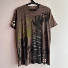 WWE Limited Edition T Shirt Mens L Made in USA Grunge Distressed Fists Brown