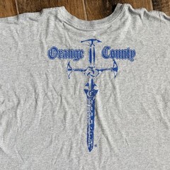 Orange County Choppers Y2K Dagger OCC Biker Graphic Tee, Gray Blue,XXL