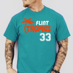 FLINT TROPICS | Jackie Moon themed Soft Ring Spun Pre-Shrunk Cotton T-Shirt
