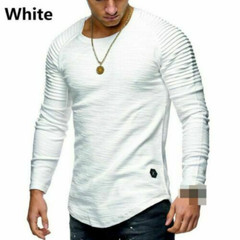 Blouse Tops Muscle Long Casual Slim Fit Tee Sleeve O Neck Men’s T-shirt S-3XL