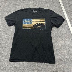 Jeep T-Shirt Mens Size MD Black Graphic Flag Off-Road Short Sleeve Crew Neck Tee