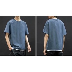 Universal Men’s Polyester Fiber Plain Crew Neck Tee Short Sleeves T-Shirt M-3XL