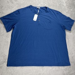 COOFANDY Men’s Blue Short Sleeve 1/4 Button Up Casual Basic T-Shirt Sz 2xl New