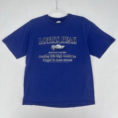 VTG Longs Peak Shirt Mens Sz M Blue Rocky Mountains Get High Colorado Hiking Tee