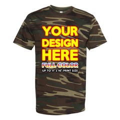 Your Design Full Color Custom Print Text, Logo or Photo On T Shirt Graphic Tee
