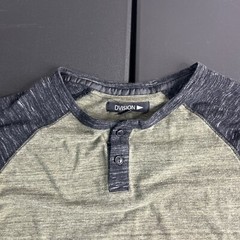 Division Mens Casual Button Henley Long Sleeve Colorblock Cotton Polyester Med