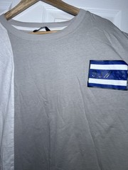 VTG Sean John T Shirt Mens 3X-4X Blue Graphic Print Short Sleeve Tri Color Y2K