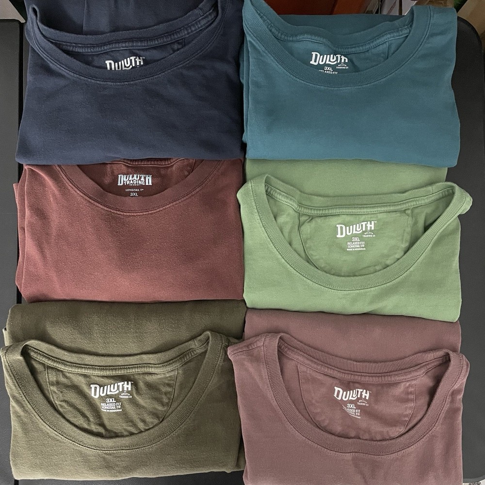 Duluth T Shirt Men’s 3XL LOT OF 6 Multi Relaxed Fit Longtail T Heavyweight Tees