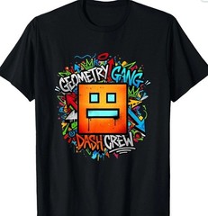 Retro Geometry Gang Dash Crew Men Women T-Shirt, cute