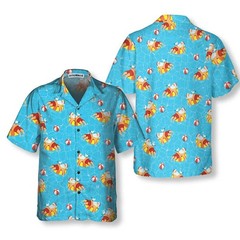 Santa Claus In Swimming Pool Pattern Hawaiian Shirt