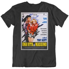 True Romance 90’s Action Cool Film Poster Italian Version Black T Shirt