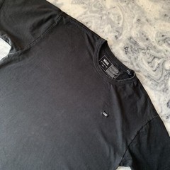 Vans Original Classic Black White Mini Spell Out Logo Thick Cotton Tshirt Tee L