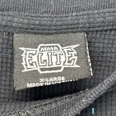 Vintage MMA Elite Black Thermal Shirt Mens XL Long Sleeve Cross Rose Chain Y2K