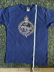 Vintage 90s Voodoo Glow Skulls World wide Shirt Large 20.5×29 Navy Blue