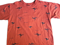 Vtg Kangaroo Art Australia Animal SAFARI Mens M T Shirt USA 1990s Tee