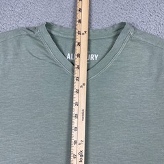 Alesbury Garment-Dyed V-Neck T-Shirt Mens Large Green Slub Short Sleeve Tee