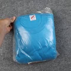 6 Vintage Jerzees Shirt Mens Large Blue Made USA NOS Blank Crewneck 390M CAB