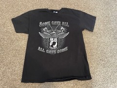 Vintage Y2K Hanes POW MIA Black Large Shirt Military Biker