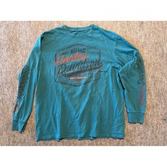 Harley Davidson Chandler Arizona Rattlesnake Long Sleeve T-Shirt Teal Mens XL
