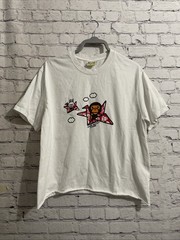 A BATHING APE Baby Milo Store Art T-Shirt Rare White Tee Large BAPE