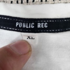 Public Rec Shirt Mens XL White Long Sleeve Henley Jersey Casual Soft Athletic
