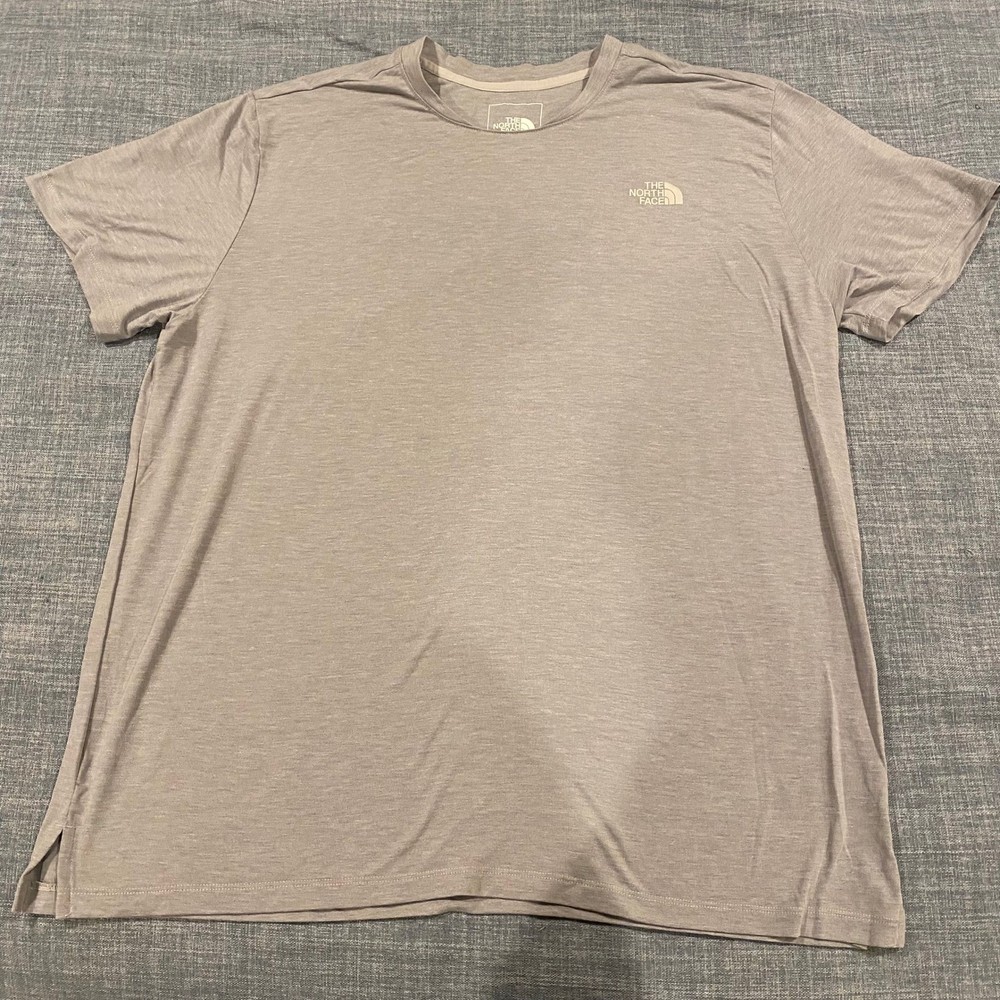 The North Face Mens XL Gray Short Sleeve Crew Neck T Shirt Polyester Elastane