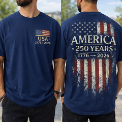 USA Pride 250 Years Shirt Mens Patriotic 1776 2026 4th Of July Independence Gift