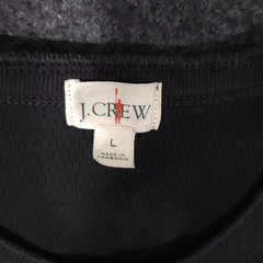 J Crew Oarsman Henley Shirt Mens Large Black Thermal Pullover Long Sleeve Cotton