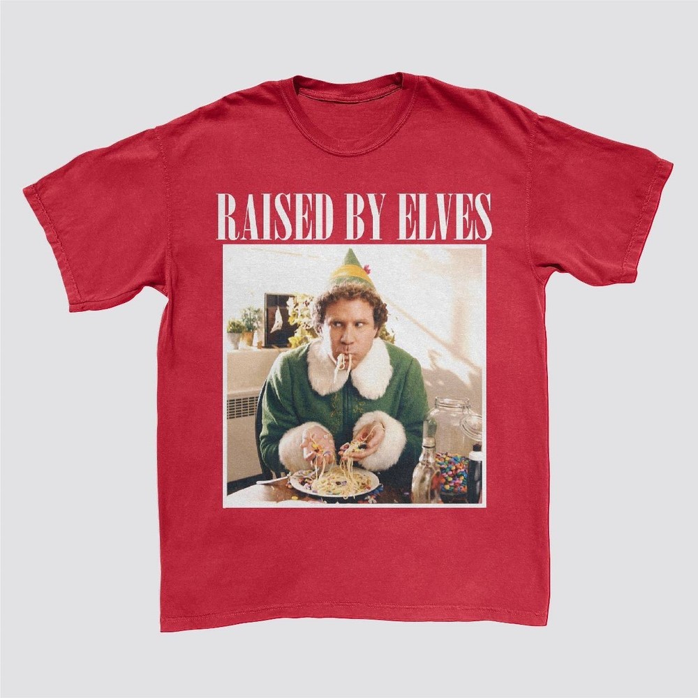 Men’s Elf Short Sleeve Graphic T-Shirt L Raise by Elves – Red Xmas Holiday