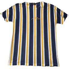 boohooMAN Mens Knit Shirt Bundle Pink Green Navy Yellow Stripe 2 Pack Medium