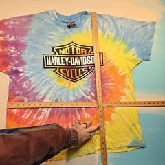 VTG Harley Davidson XXL Tie Dye T Shirt Single Stitch Birmingham AL 90s THRASHED