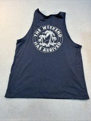 Chubbies Mens Tank Top Size XXL Blue The Weekend Has Arrived Palm Trees